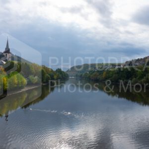 Church reflected in water in Bingen